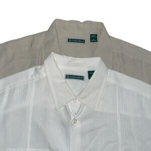 2 Cubavera Men's Button-Up Short Sleeve Shirts Size XL